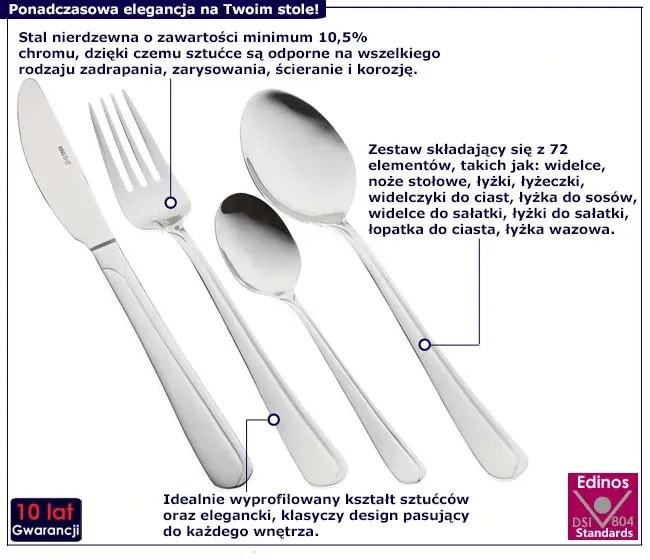 Klasyczny zestaw sztućców w walizce - Gifdos 8X