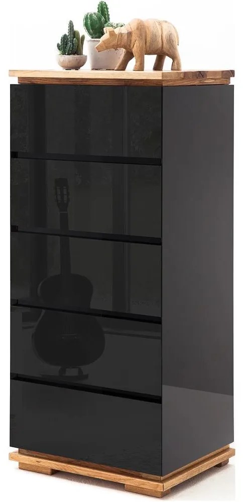 Komoda ARVI czarna/dąb