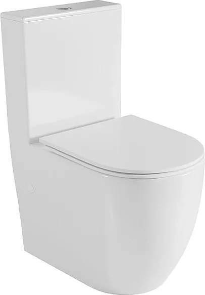 Kompletna Miska WC Przyścienna | Ultracienka Deska Duroplast Soft Close | Zbiornik w Komplecie | Biały Połysk