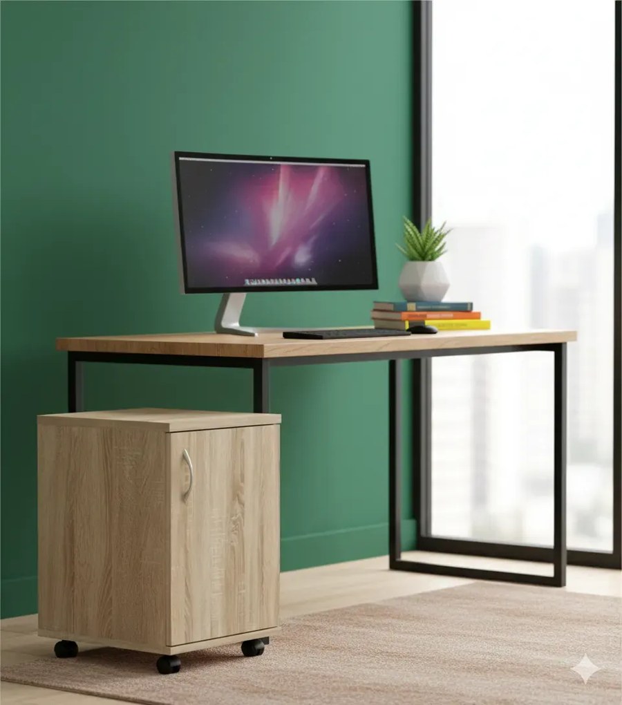 Klasyczny kontenerek pod biurko dąb sonoma P2-D18