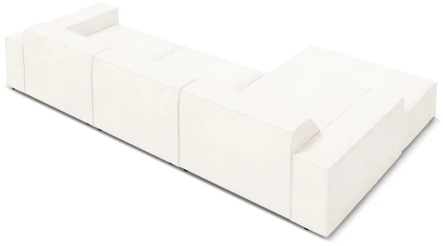 Beżowy narożnik (lewostronny) z materiału bouclé Jodie – Micadoni Home
