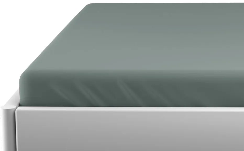 PrzytulneMieszkanie.pl Prześcieradło do łóżeczka Jersey szaro-zielone 70 x 140 cm