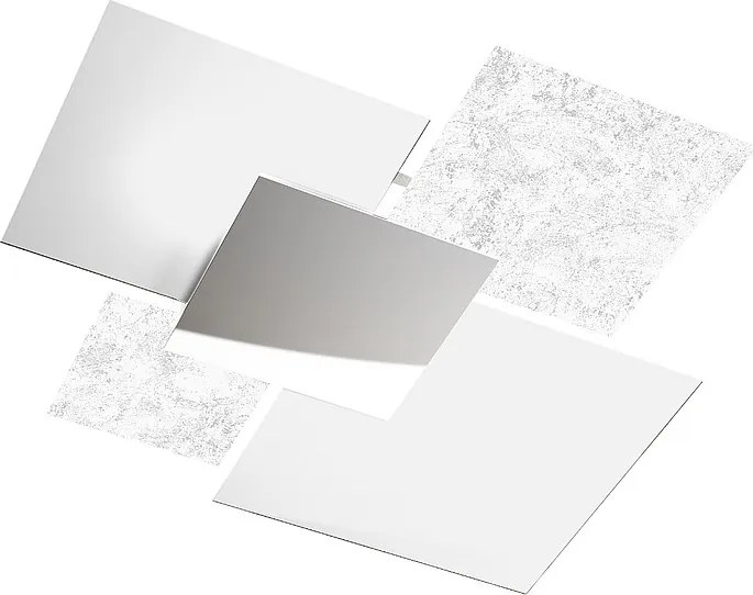 Nowoczesna lampa sufitowa 1088/90-FA Białe szkło i srebrny liść 4xE27