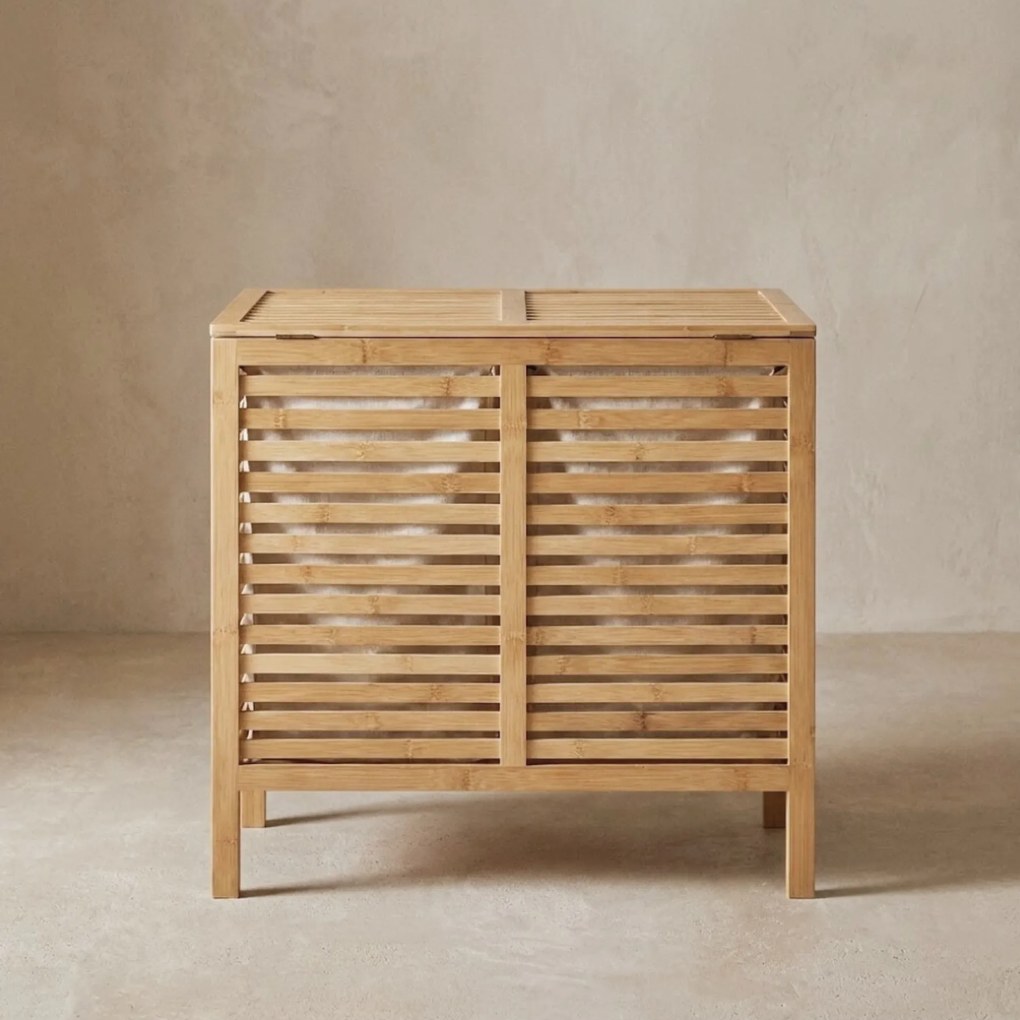 Podwójny kosz na pranie, bambusowy MOA, 90 l