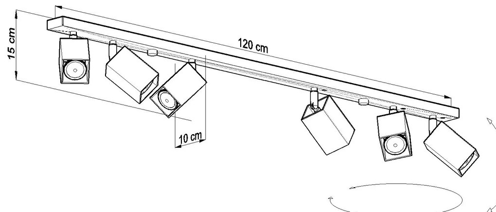 Biały plafon z regulowanymi reflektorami - 4X EX515 A6-E86