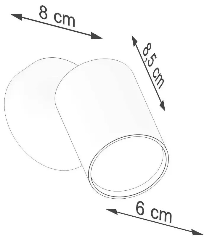 Czarny punktowy kinkiet tuba - A141 M5-R47