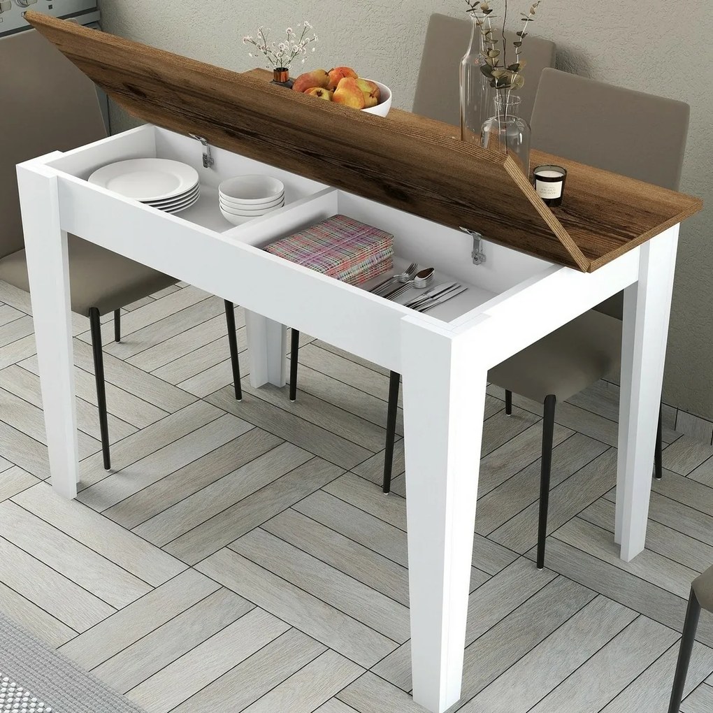 Stół do jadalni Kiev White and Walnut