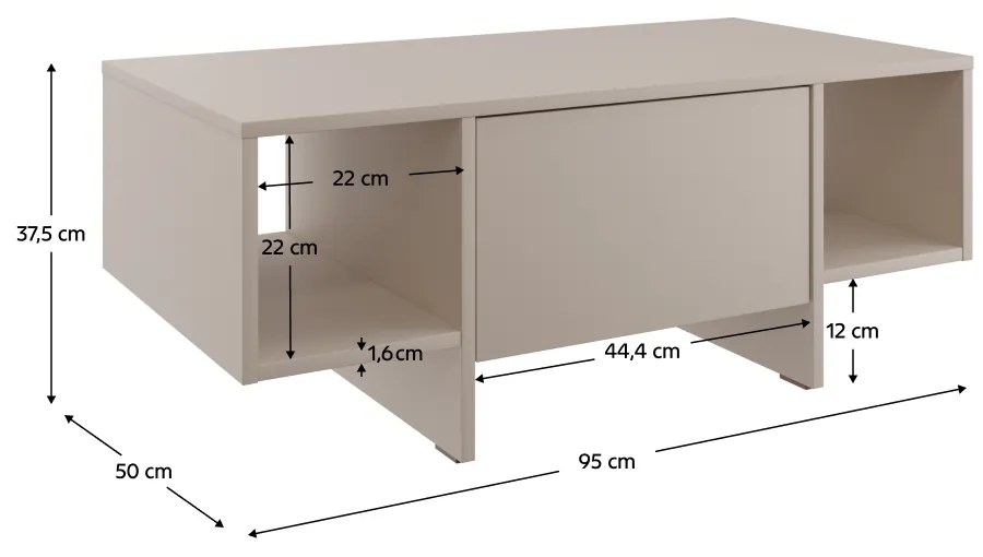 Stolik konferencyjny STANDO STD02, kremowy