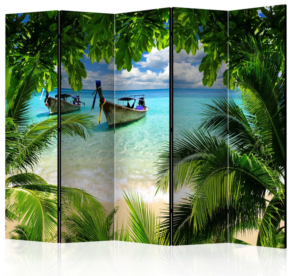 Parawan akustyczny Pejzaże 225x172 cm 5-częściowy zielony ARTGEIST B