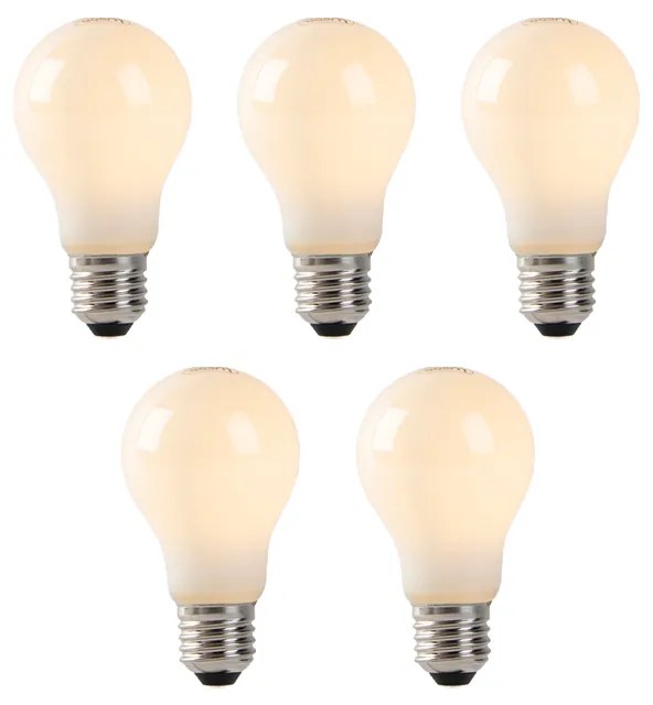 Zestaw 5 żarówek LED E27 z opalowym szkłem 1W 80lm 2200K