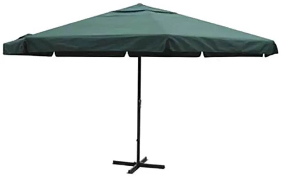 Zielony parasol tarasowy aluminiowy z podstawą - Diola