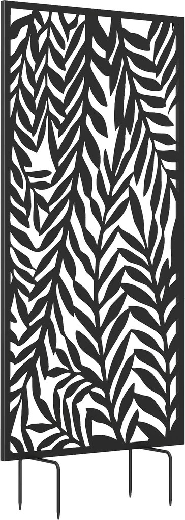 Outsunny Parawan 65 x 130 cm Wolnostojący Wiszący, Przegroda Osłona z Metalu Czarny | Aosom PL