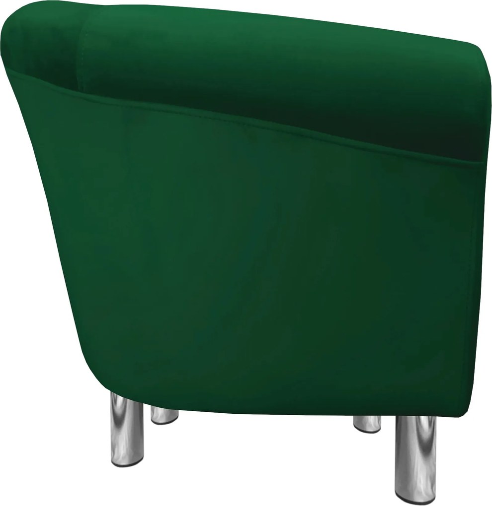 Fotel Milo tkanina Welur wygodny fotel tapicerowany do salonu i sypialni : Kolor nogi - Chrom, Kolor tkaniny - VELVET - MG25, Wysokość nogi - 15 cm