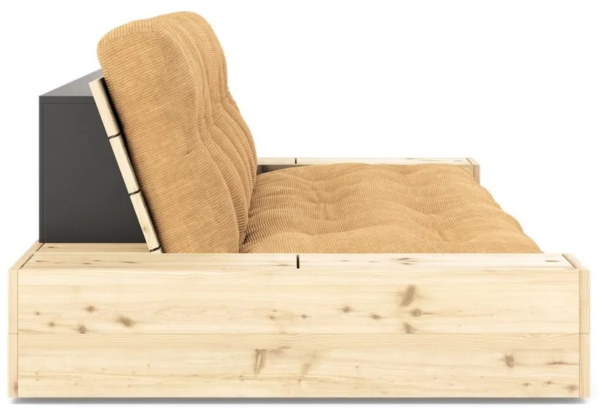 Jasnobrązowa sztruksowa rozkładana sofa 244 cm Base – Karup Design