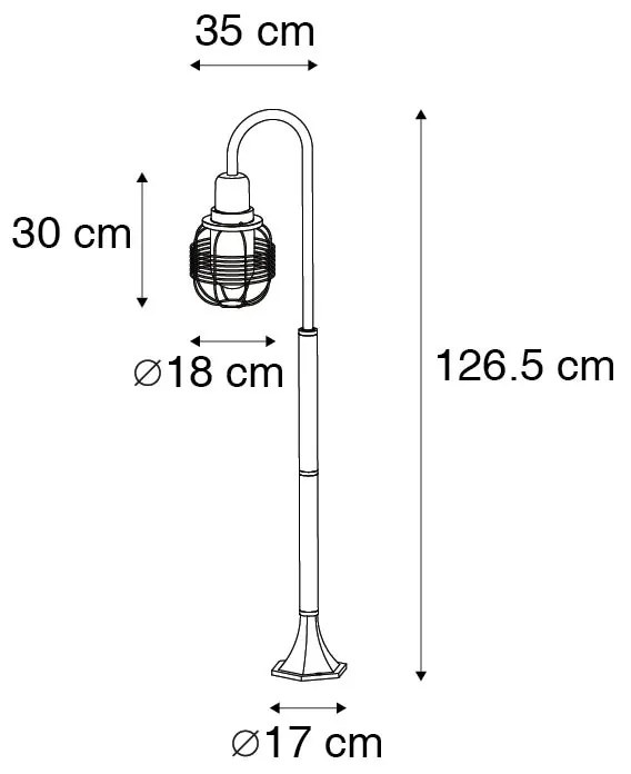 Zewnetrzna rustykalna lampa zewnętrzna czarna IP44 - Guardado Rustykalny / Vintage Oswietlenie zewnetrzne