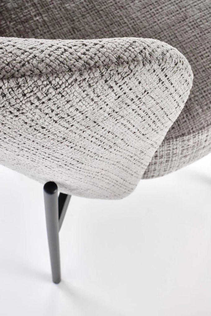 Krzesło tapicerowane tkanina szary popiel K590