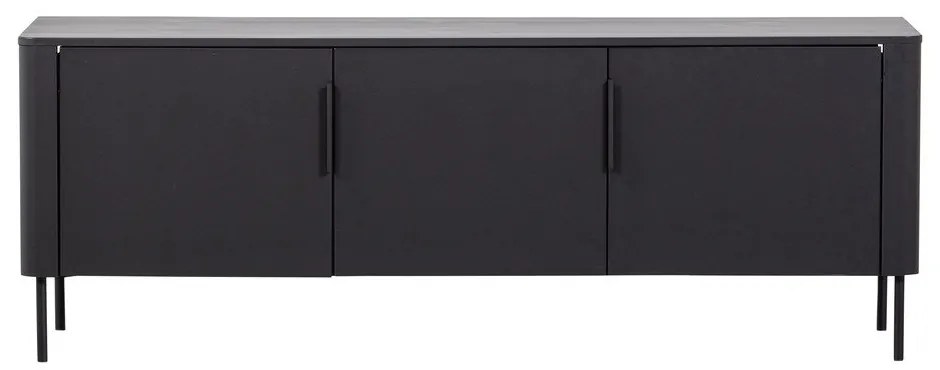 Szafka pod TV z litego drewna sosnowego w kolorze matowej czerni 154x56x44 cm Gunnar – WOOOD