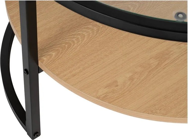 Czarno-naturalny okrągły stolik w dekorze dębu ø 68 cm Zanu – Bonami Essentials