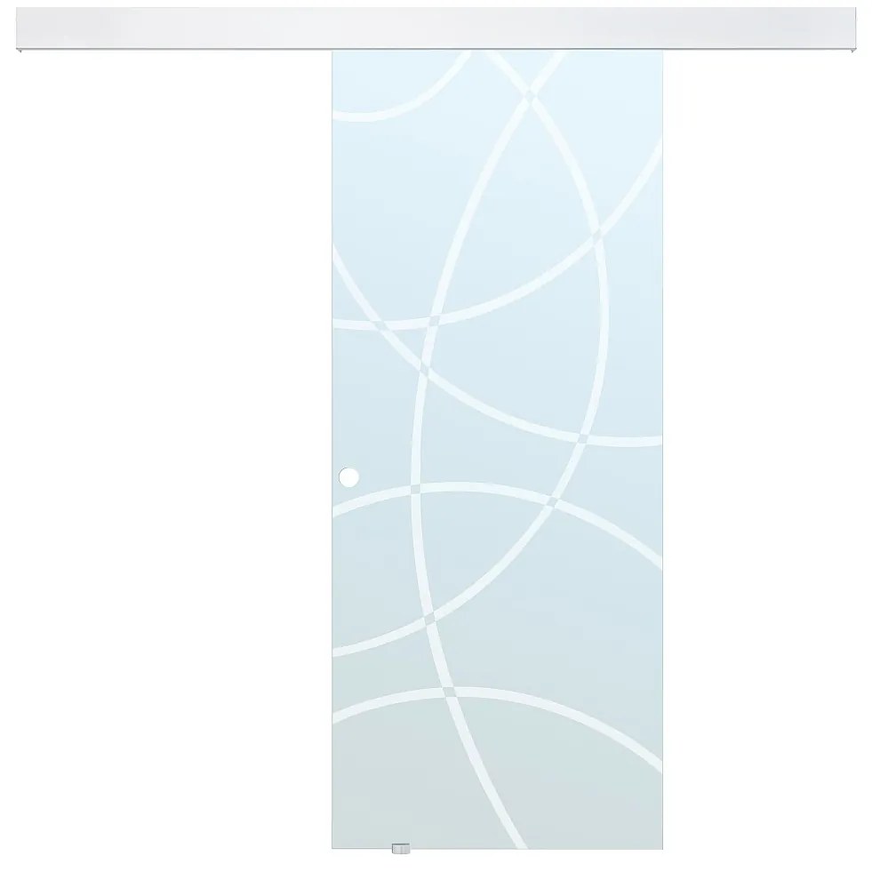 Naścienne drzwi przesuwne HEIDI - wys. 205 × szer. 83 cm - Szkło hartowane