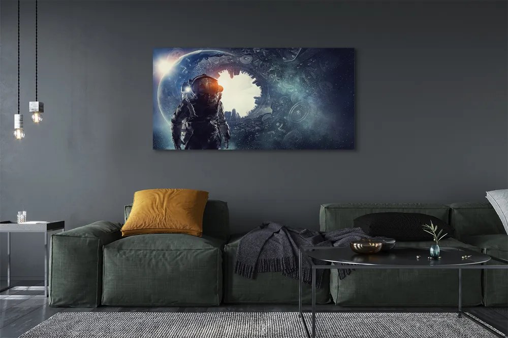 Zdjęcie na płótnie Postać w Świecie Mechanizmów