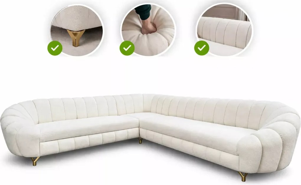 Verno – ekskluzywny narożnik z funkcją spania, przeszyciami i możliwością personalizacji tkaniny oraz nóżek