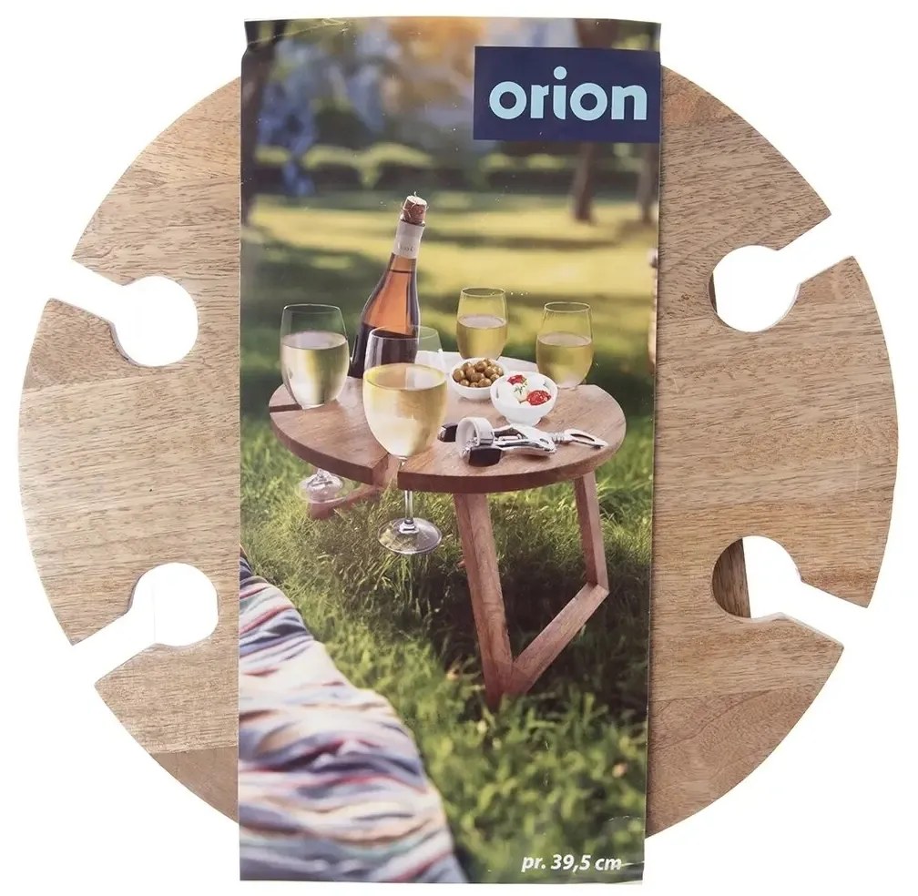 Stół/taca piknikowa Orion z drewna mango, 39,5 x 24,5 cm