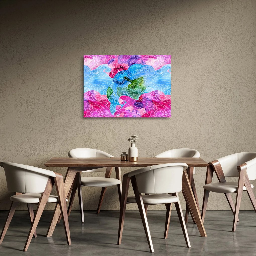 Obraz na szkle - Kolorowe fale (70x50 cm)