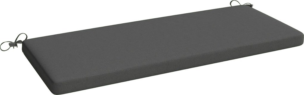 Outsunny Wodoodporna poduszka na ławkę, poduszka na zewnątrz ze zdejmowanym pokrowcem i paskami mocującymi, na ogród i taras, 110 x 46 cm, ciemnoszara | Aosom PL