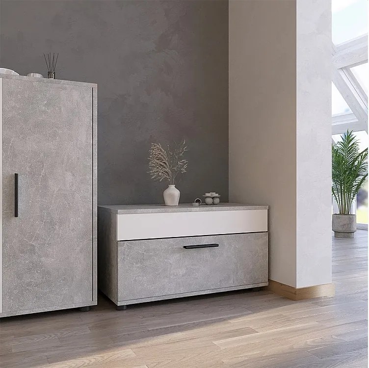 Szafka do salonu beton/biały 70.8x35.3x38.9 berno