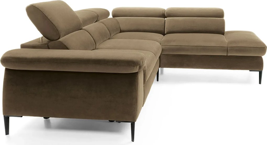 Oliwkowy narożnik nowoczesny z funkcją spania K1-R93