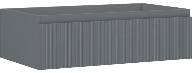 Mexen Rivel szafka łazienkowa podumywalkowa 80 cm, 1 szuflada, ryflowana , grafit mat - 91A20-08023-1-BF66