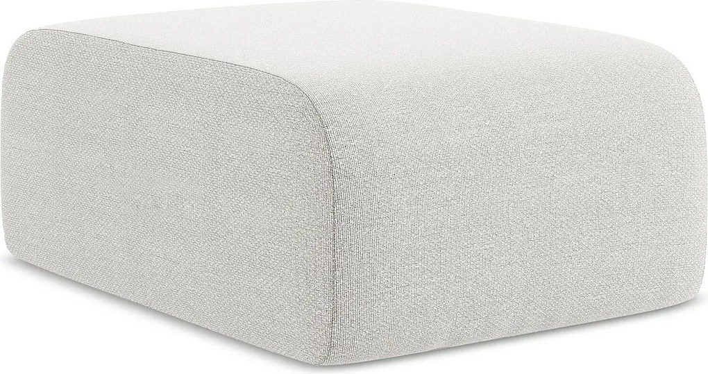 Pufa - z tkaniny bouclé - biały - LANI