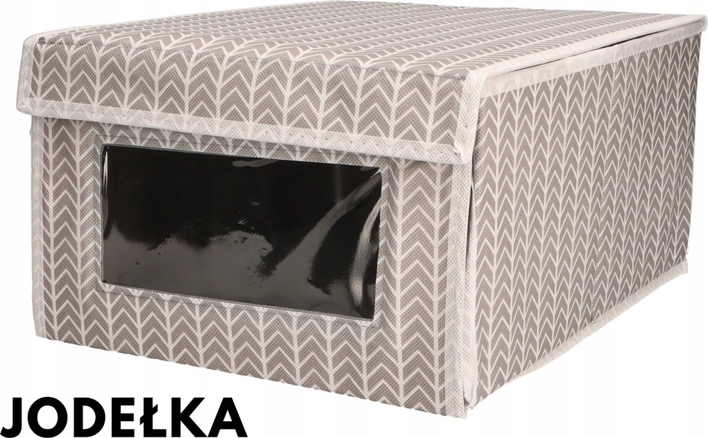 Organizer tekstylny jodełka z oknem 34x29x19 cm pudełko do szafy domu biura