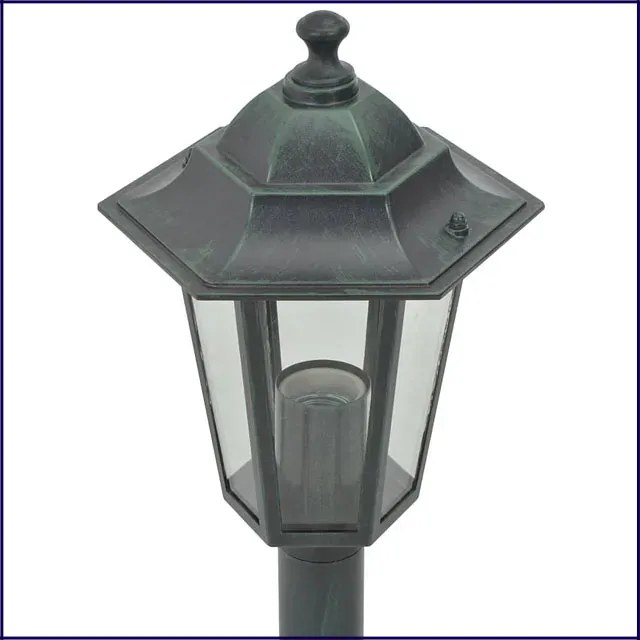 Zestaw 6 zielonych lamp stojących ogrodowych T5-W85