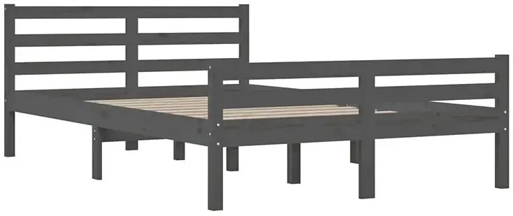 Dwuosobowe szare łóżko z drewna 160x200 - Fenso 6X