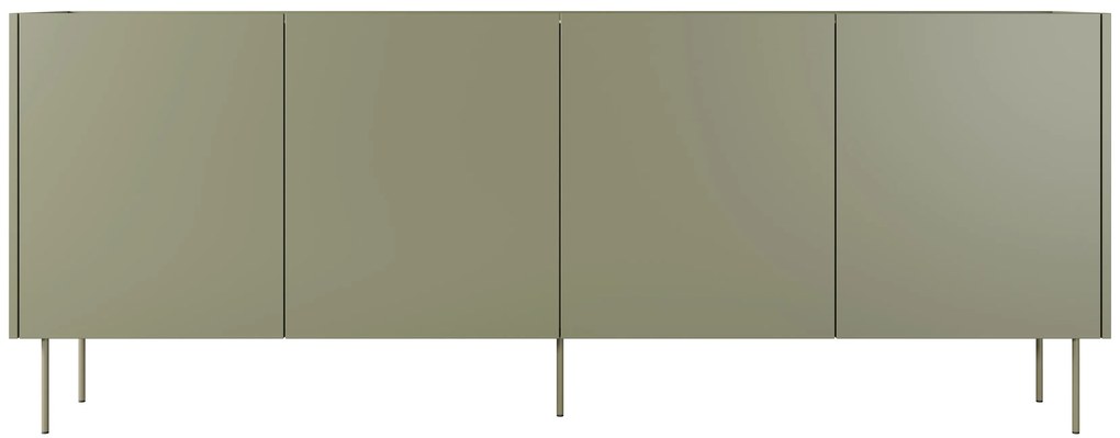 Komoda Desin 220 cm z metalowymi nogami - oliwka / dąb nagano