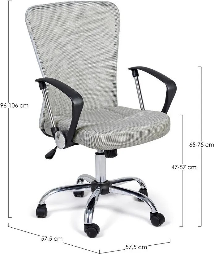 Jasnoszare tapicerowane krzesło biurowe Brisbane – Yes Everyday