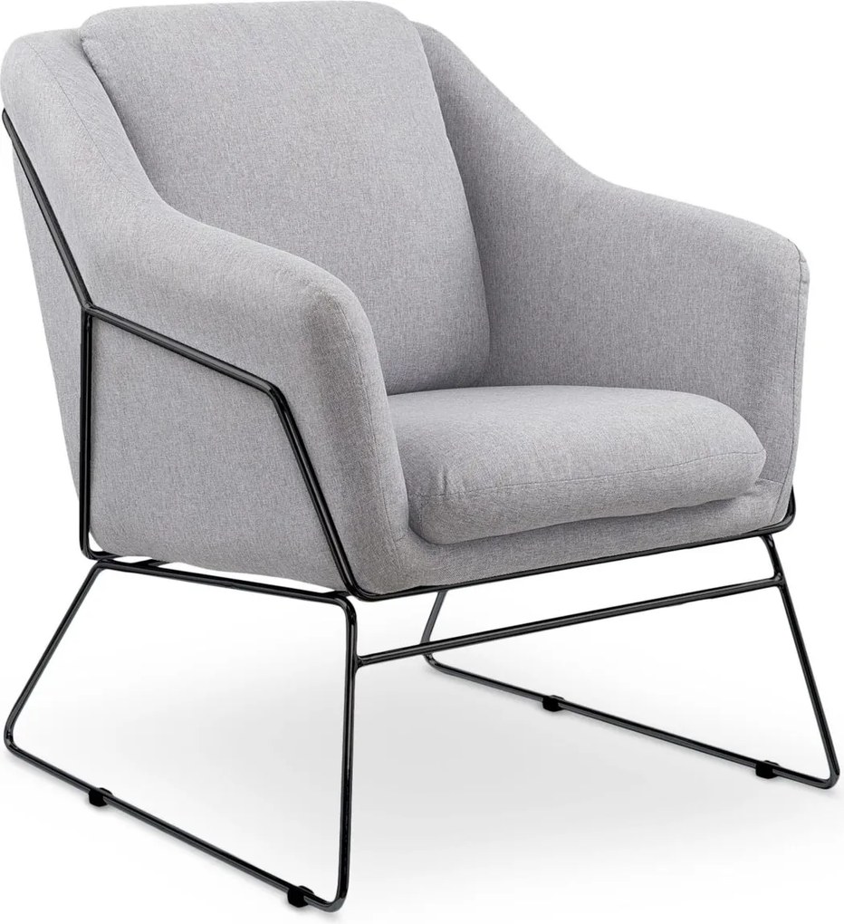 Fotel z poduchą na czarnych płozach Soft 2