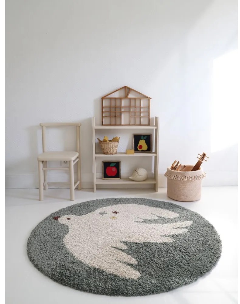 Jasnozielony dywan dziecięcy ø120 cm Bohemian Bird Aqua – Nattiot