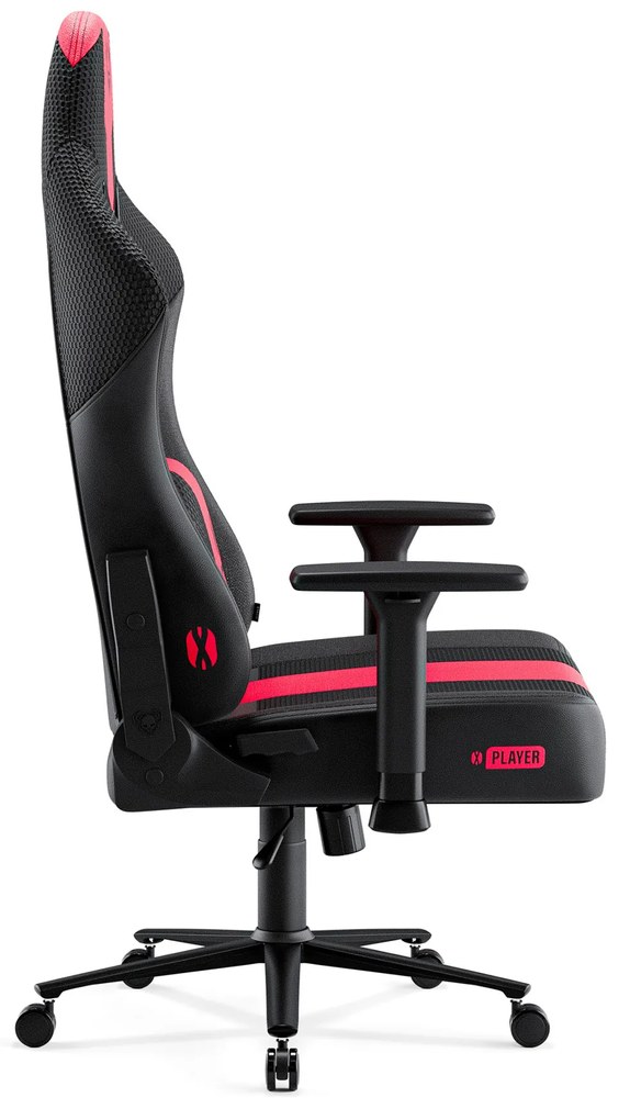 Materiałowy fotel gamingowy Diablo X-Player 2.0 Normal Size, karmazynowo-antracytowy