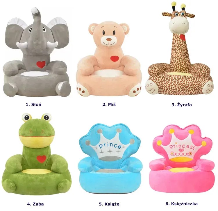 Różowy pluszowy fotelik dziecięcy księżniczka E4-Z71