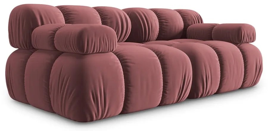 Różowa aksamitna sofa 188 cm Bellis – Micadoni Home