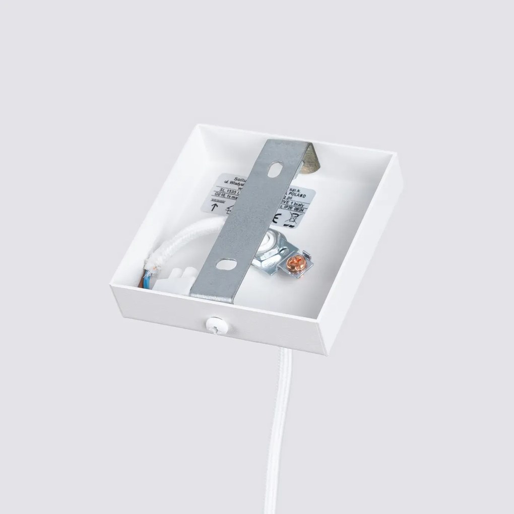 Lampa wisząca KARBON 1 biała ryflowana SOLLUX  LIGHTING