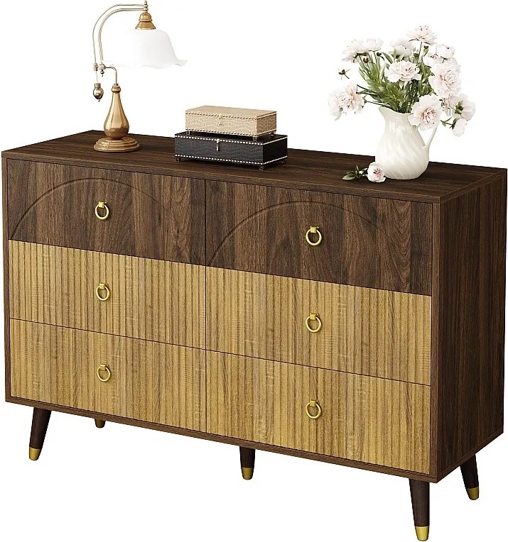 Nowoczesna komoda 3-szufladowa - 120 x 40 x 81 cm - do salonu/jadalni/korytarza - MDF + płyta wiórowa - naturalna