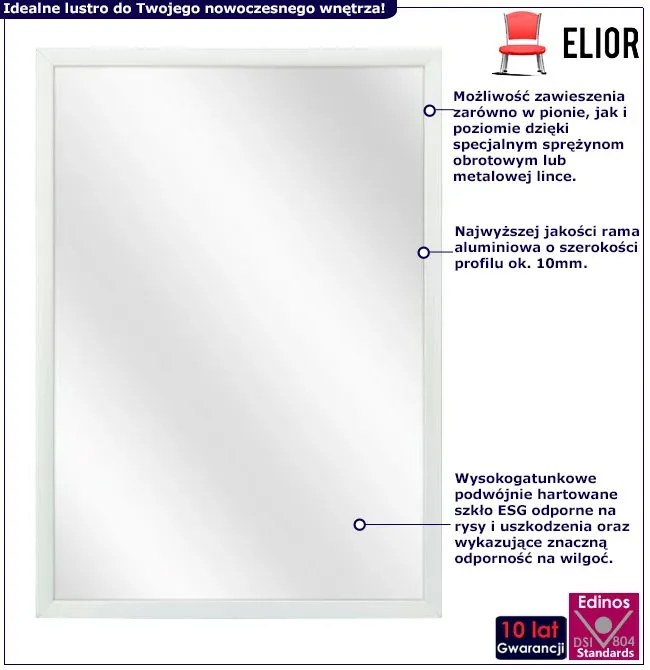 Srebrne aluminiowe lustro w stylu nowoczesnym F8-K92
