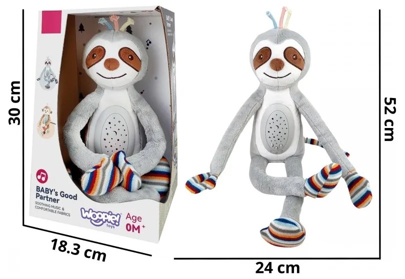 Woopie baby interaktywna przytulanka projektor 2w1 usypiacz leniwiec
