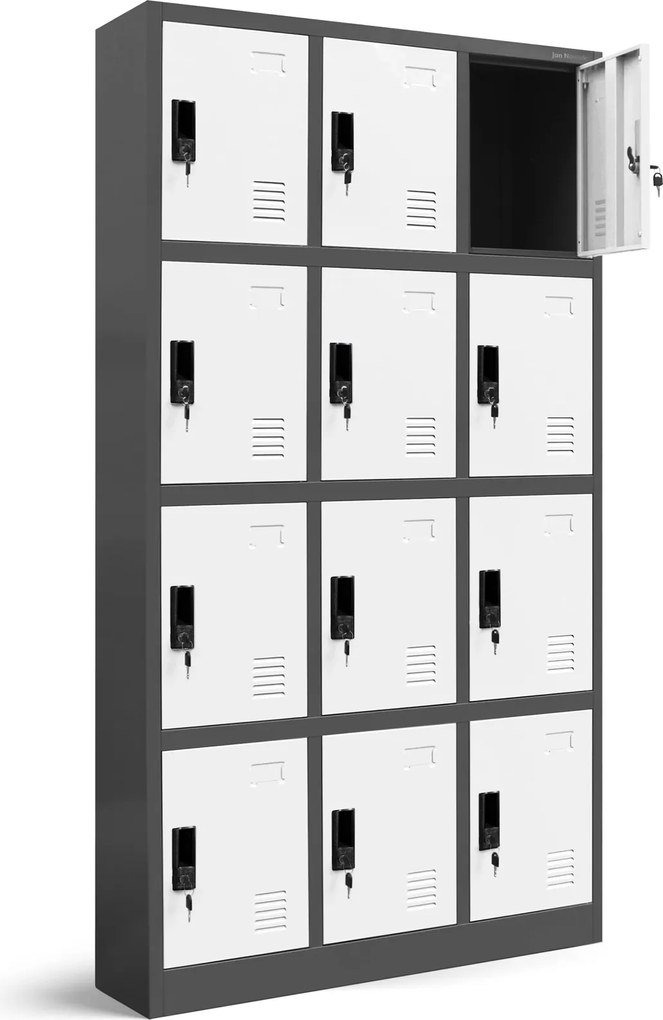 Szafa BHP z 12-skrytkami 90x40x185 cm Marcin antracyt/biały