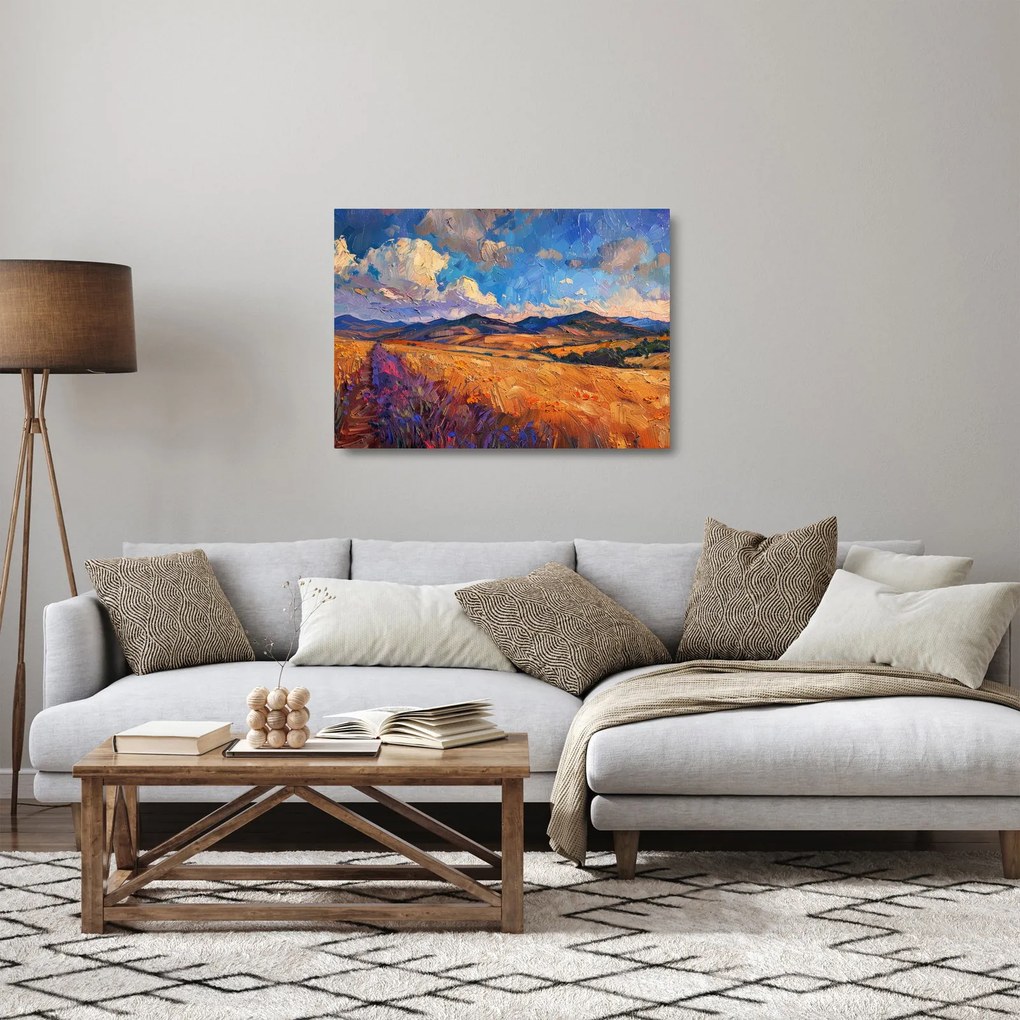 Obraz na szkle - Obraz olejny przedstawiający krajobraz (70x50 cm)