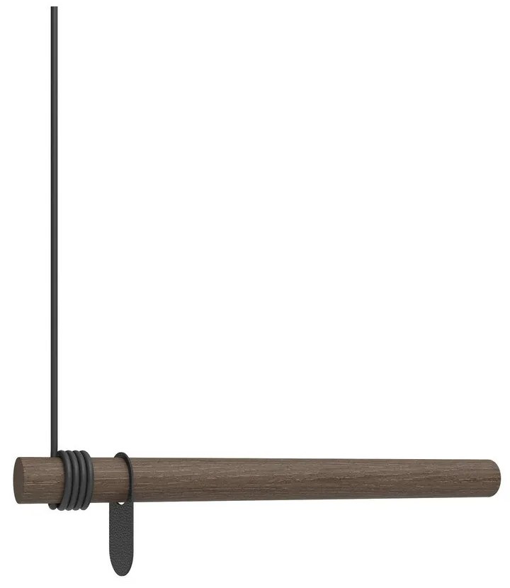 Brązowy wieszak ścienny z litego drewna dębowego 50 cm Swing – LIND DNA