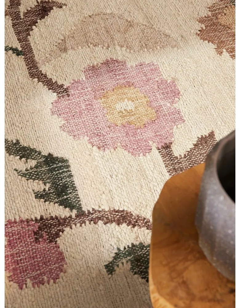Kremowy dywan z juty tkany ręcznie 120x170 cm Roya Violette – Elle Decoration